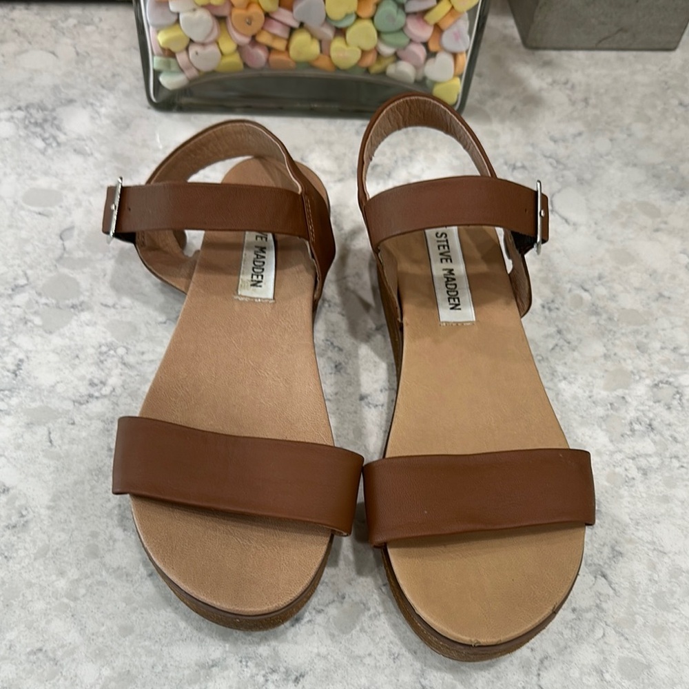 Steve Madden Brown Minimalist Sandals